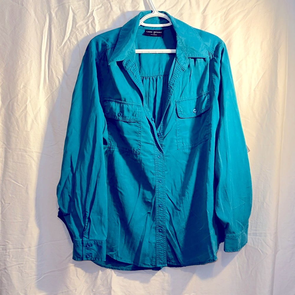 Turquoise, long sleeve soft shirt
